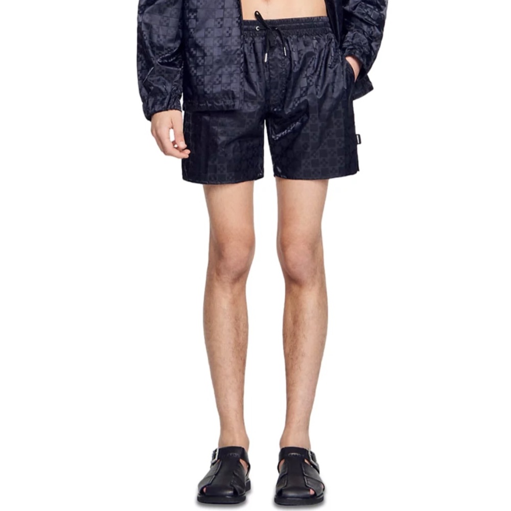 Square Cross Jacquard 5" Swim Trunks